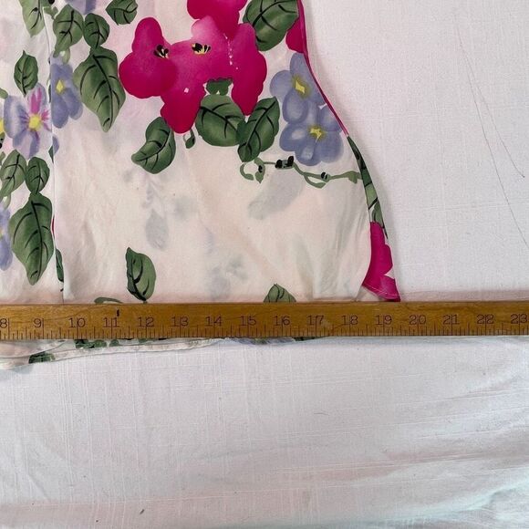 Victoria’s Secret Multicolor Silk Floral Scoop Neck Sleeveless Cami Top Large - Picture 6 of 9